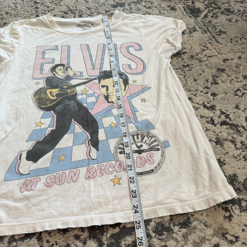 Recycled Karma White Elvis Graphic T-Shirt 100% Cotton Womens Size Small Band - Picture 10 of 10